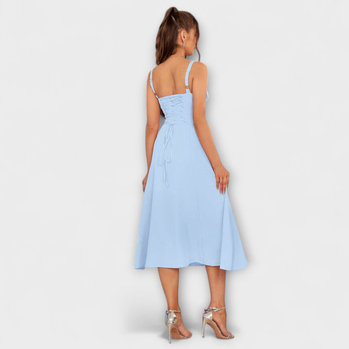 Katrin | Rüschentop Kleid mit Schlitzdetail