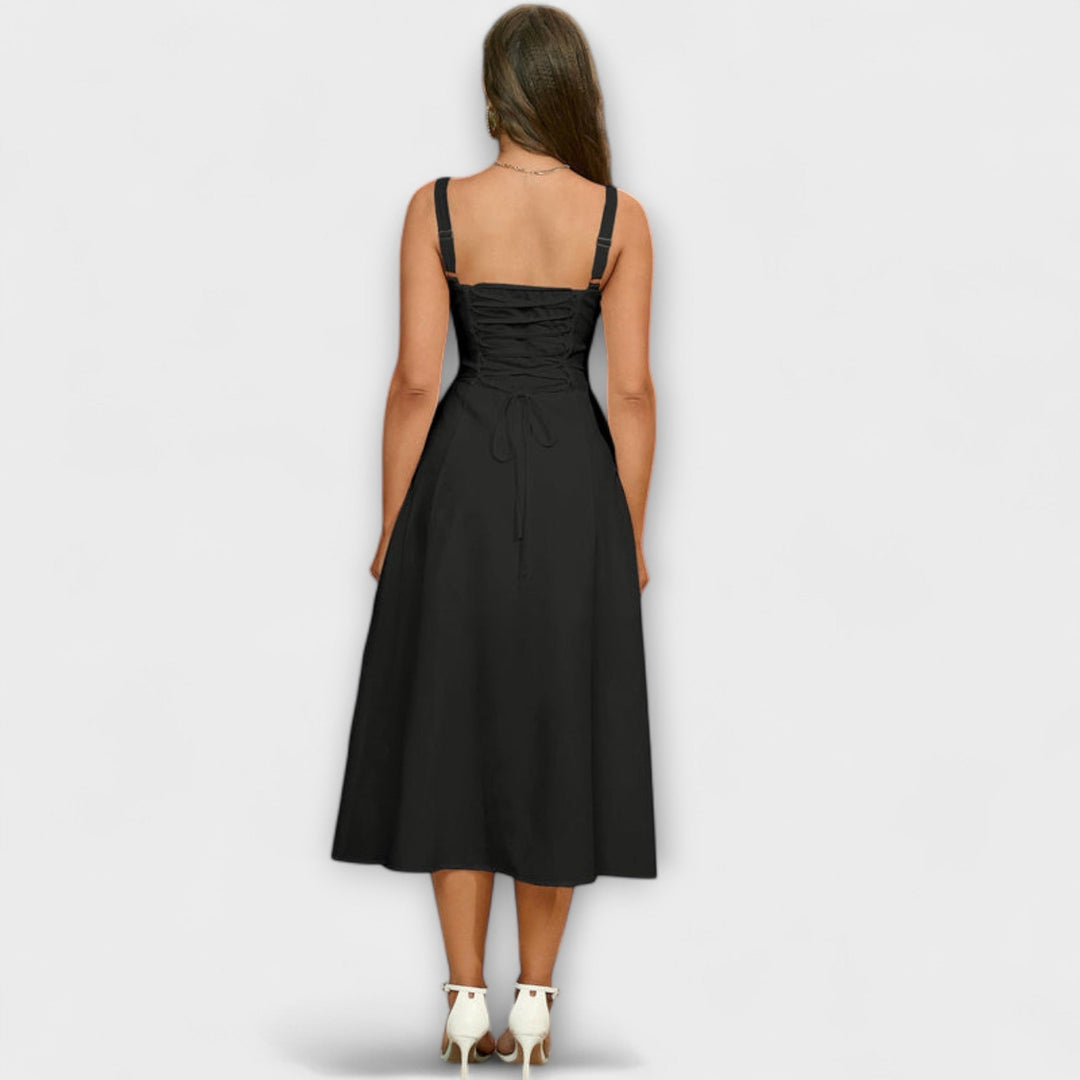 Katrin | Rüschentop Kleid mit Schlitzdetail