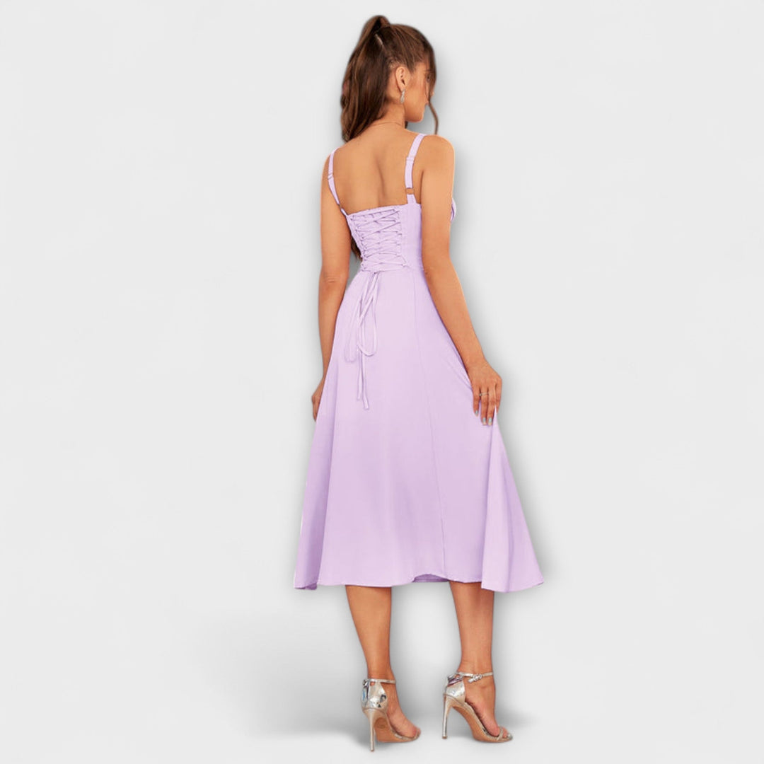 Katrin | Rüschentop Kleid mit Schlitzdetail