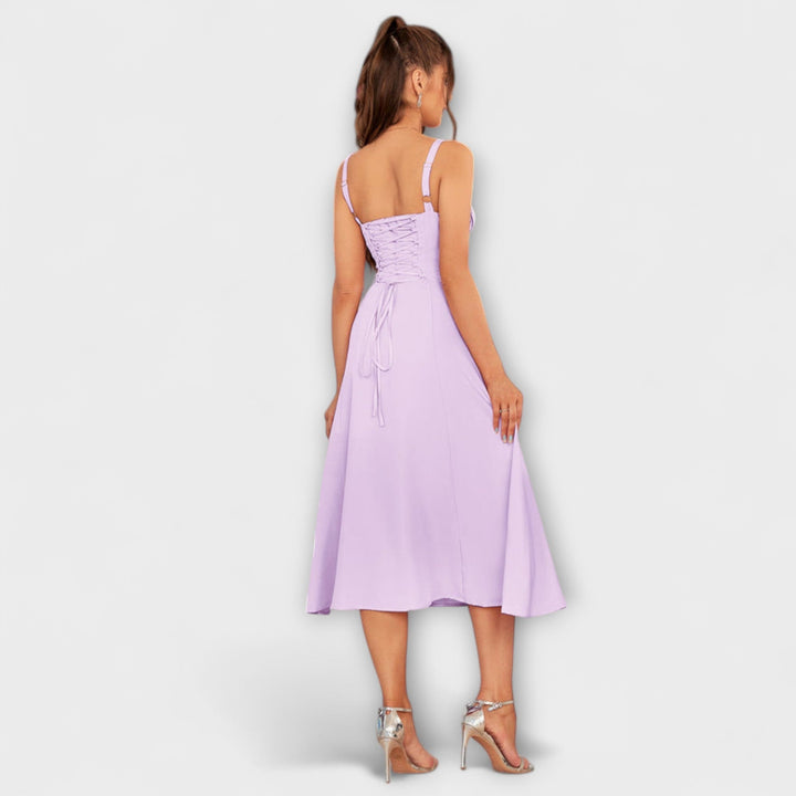 Katrin | Rüschentop Kleid mit Schlitzdetail
