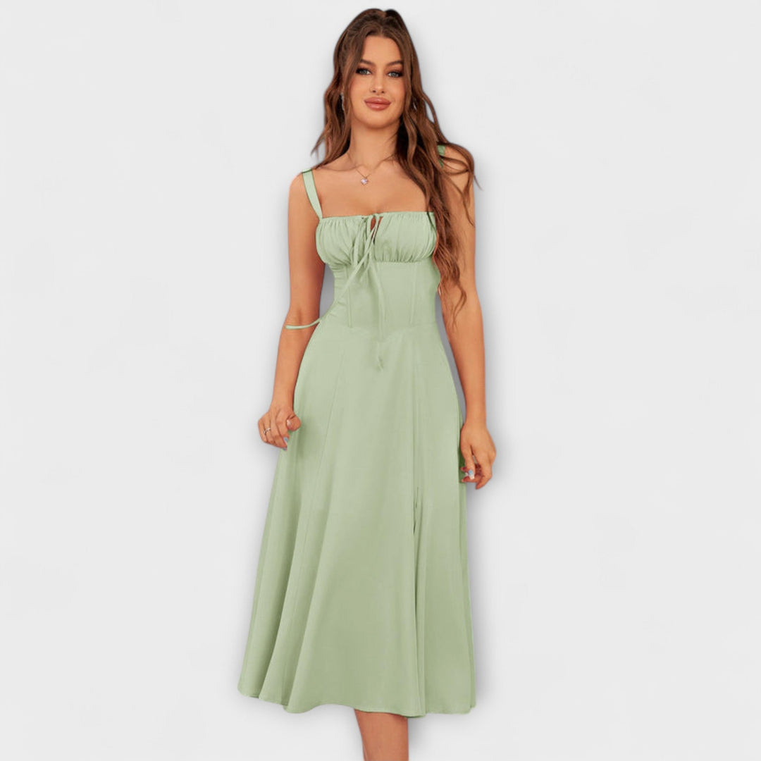 Katrin | Rüschentop Kleid mit Schlitzdetail