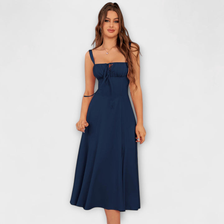 Katrin | Rüschentop Kleid mit Schlitzdetail