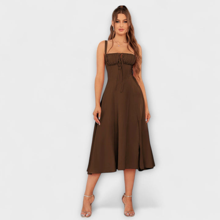 Katrin | Rüschentop Kleid mit Schlitzdetail