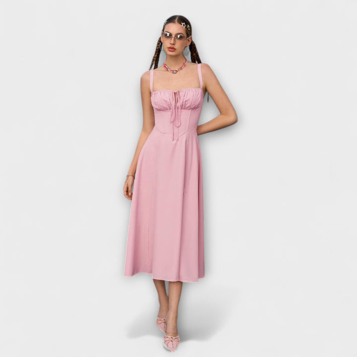 Katrin | Rüschentop Kleid mit Schlitzdetail