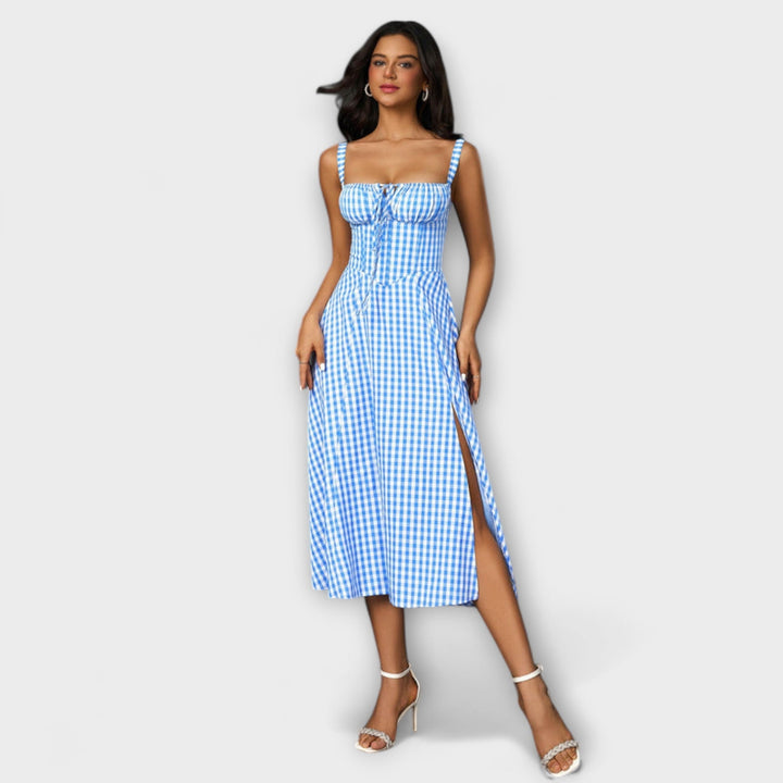Katrin | Rüschentop Kleid mit Schlitzdetail