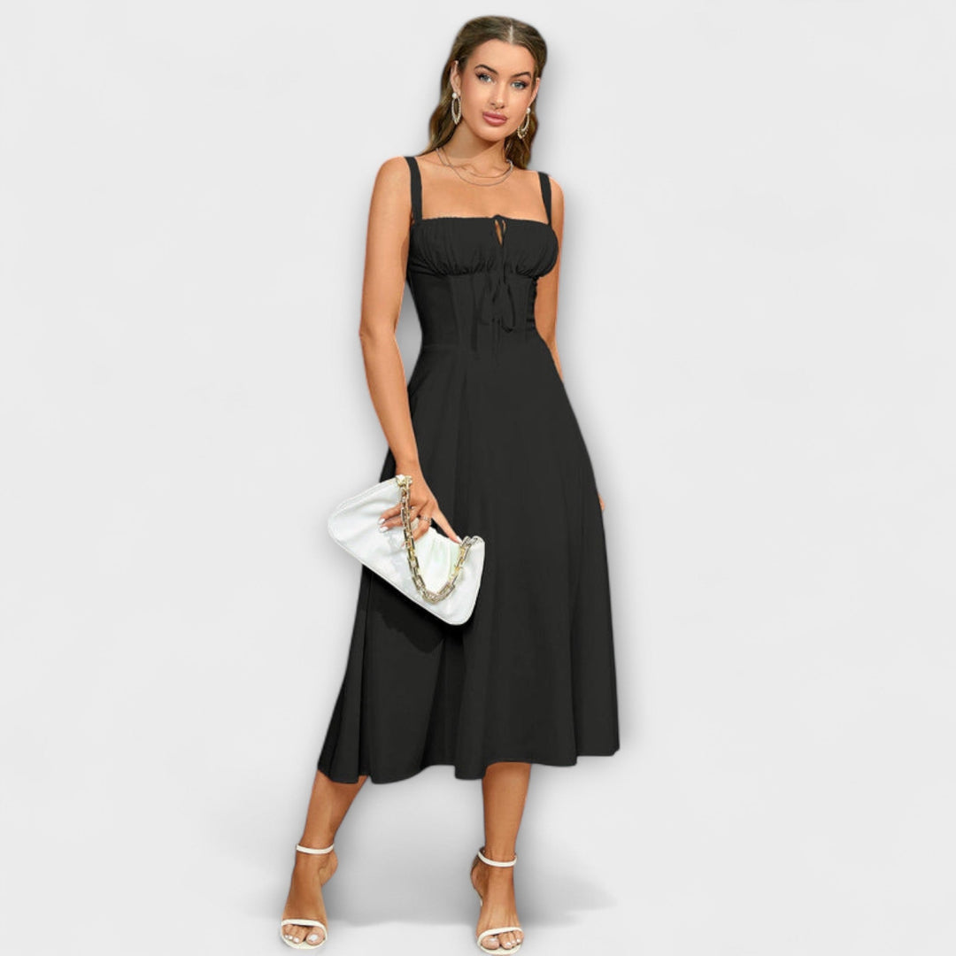 Katrin | Rüschentop Kleid mit Schlitzdetail