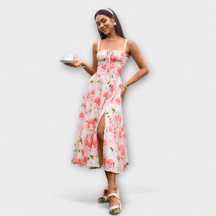 Katrin | Rüschentop Kleid mit Schlitzdetail