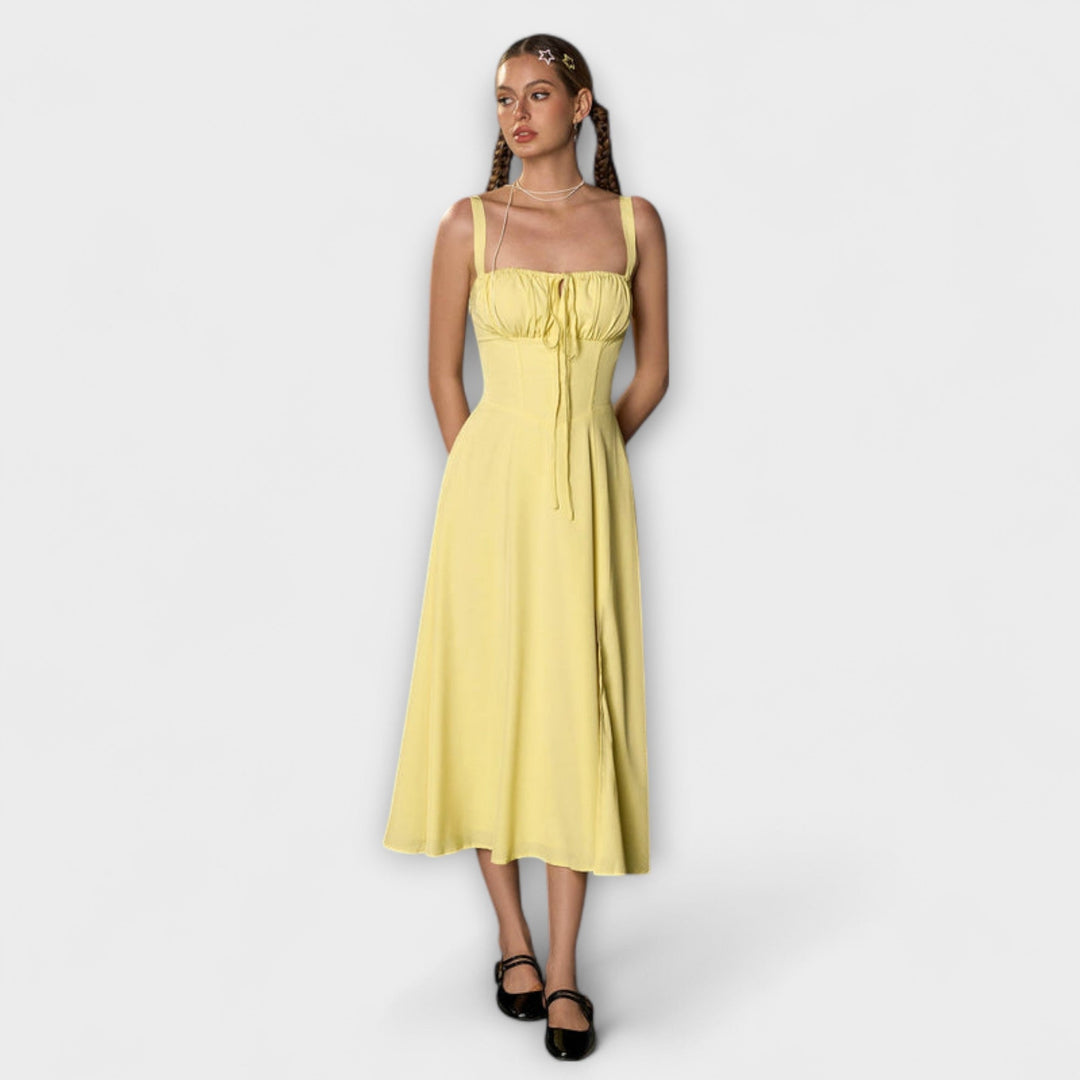 Katrin | Rüschentop Kleid mit Schlitzdetail