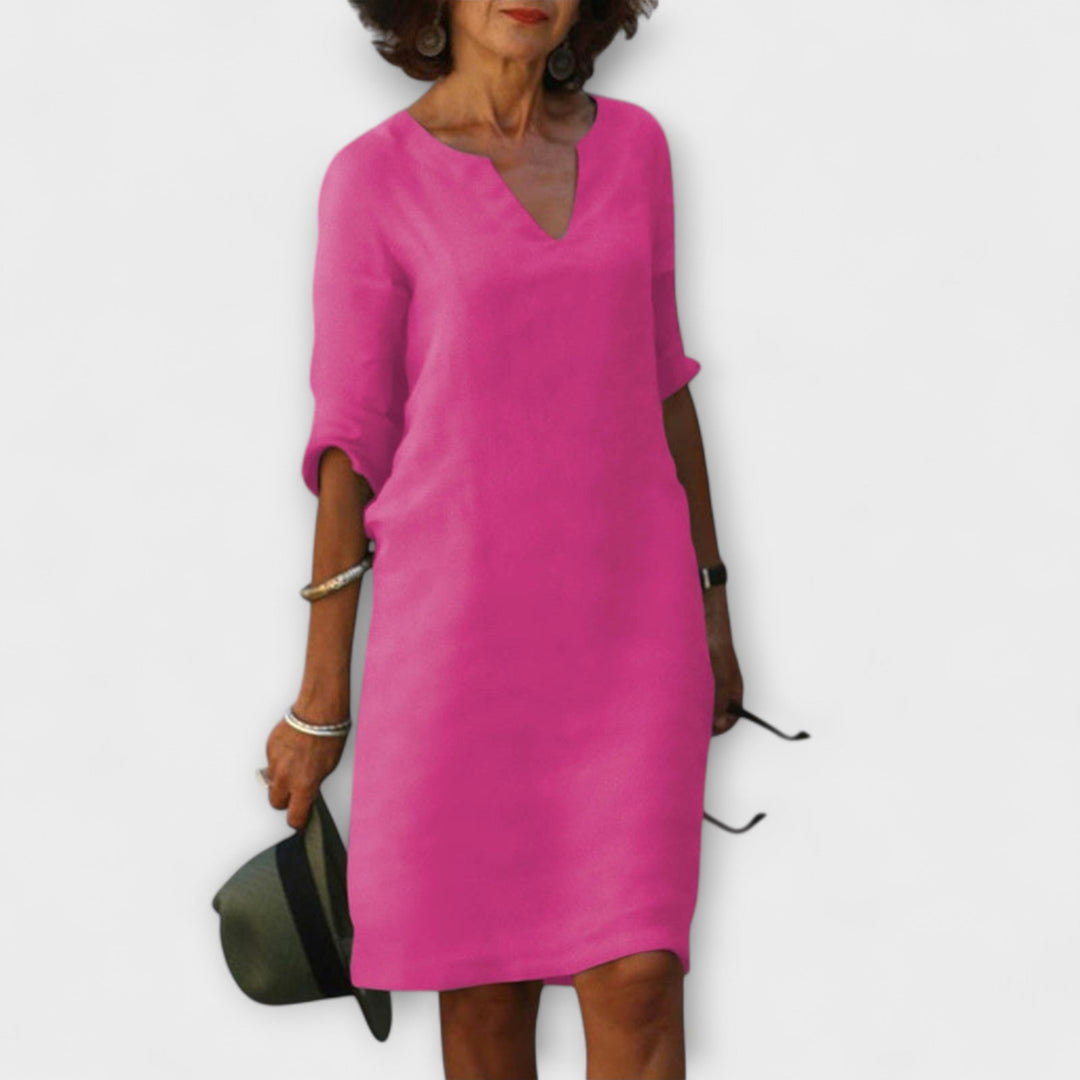 Waltraud | Stilvolles Sommerkleid mit V-Ausschnitt