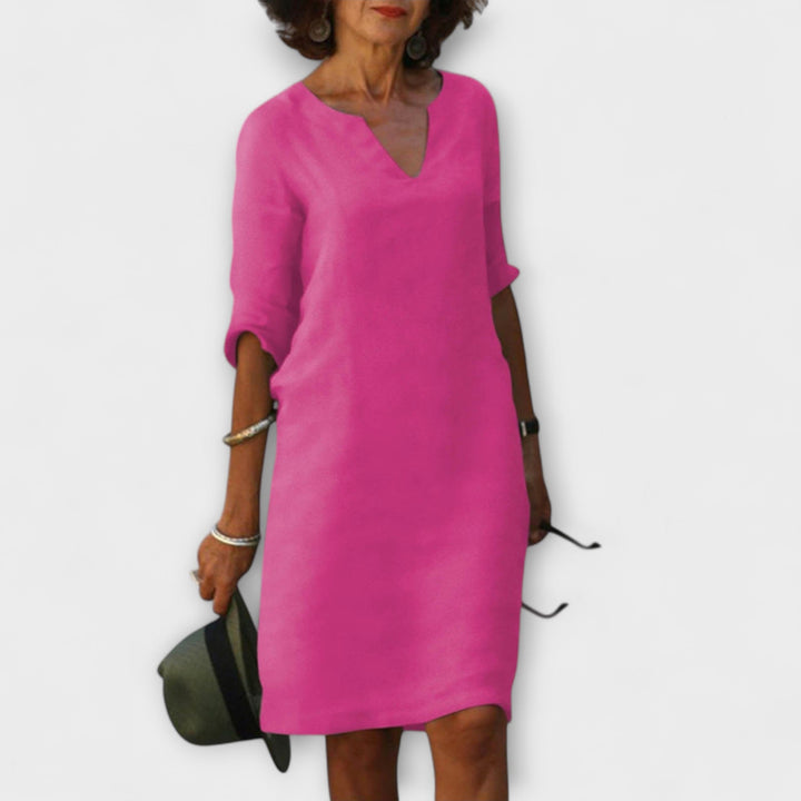 Waltraud | Stilvolles Sommerkleid mit V-Ausschnitt