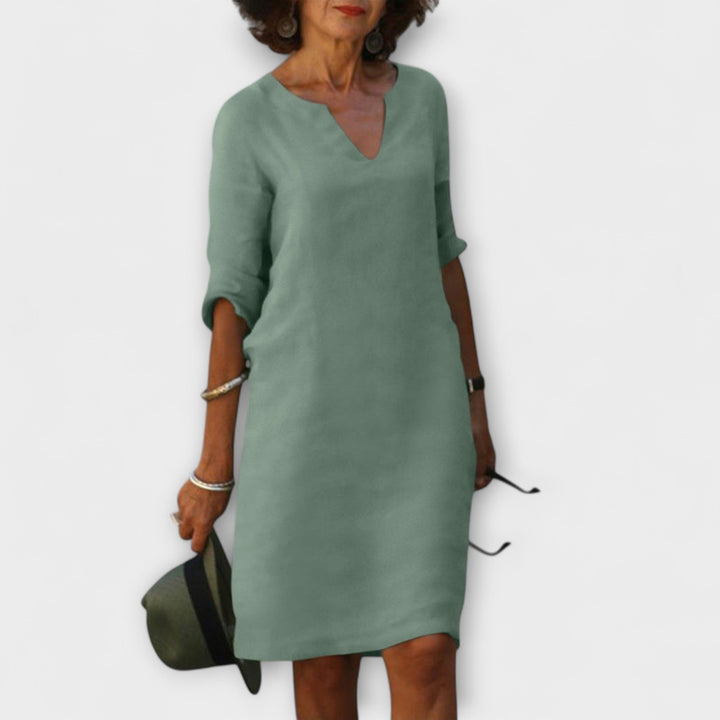 Waltraud | Stilvolles Sommerkleid mit V-Ausschnitt