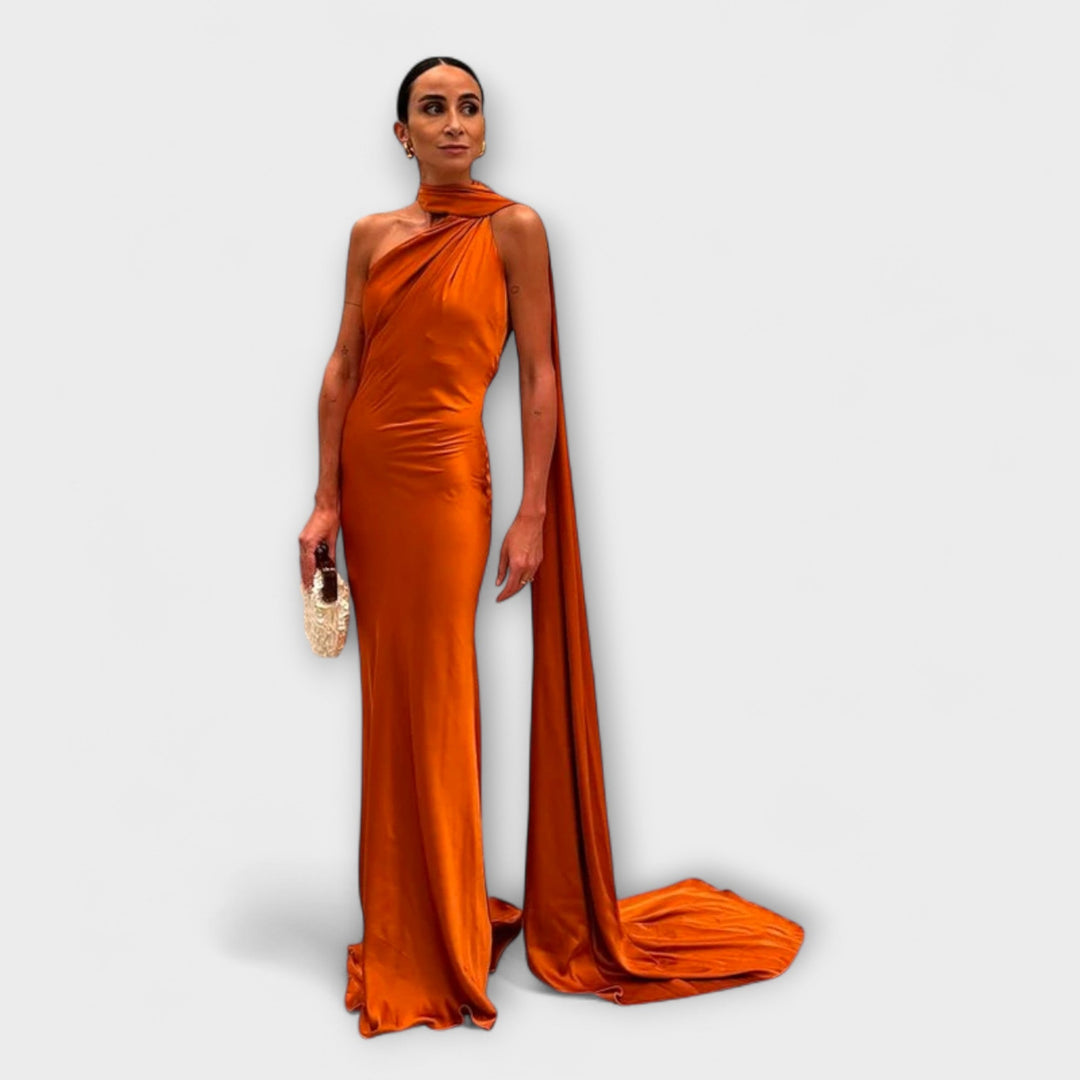 Saskia | Schickes schulterfrei Neckholder-Maxikleid