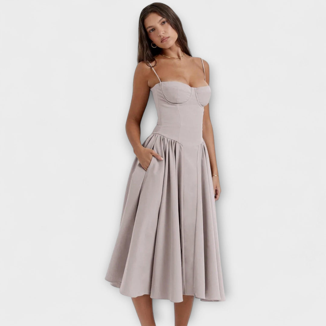 Caroline | Verfeinertes ärmelloses Korsettkleid