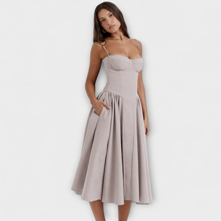 Caroline | Verfeinertes ärmelloses Korsettkleid