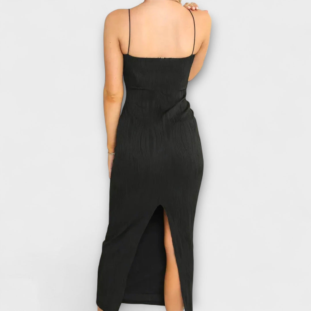 Henrike | Schickes ärmelloses gerafftes langes Kleid