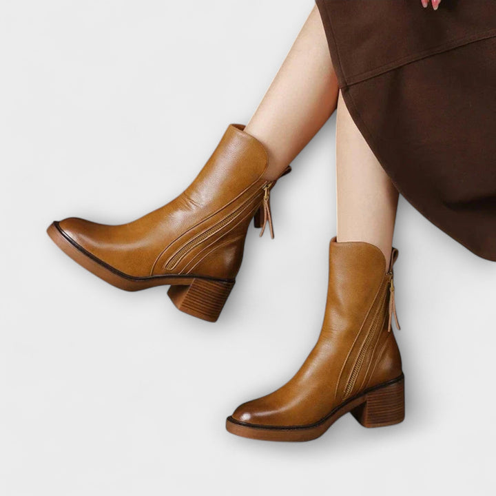 Lilli | Lederstiefel mit mittelhohem Absatz