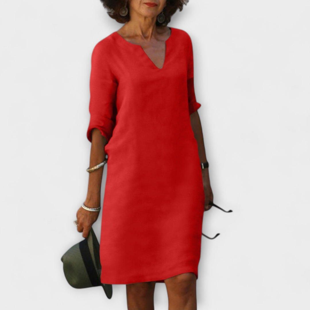Waltraud | Stilvolles Sommerkleid mit V-Ausschnitt