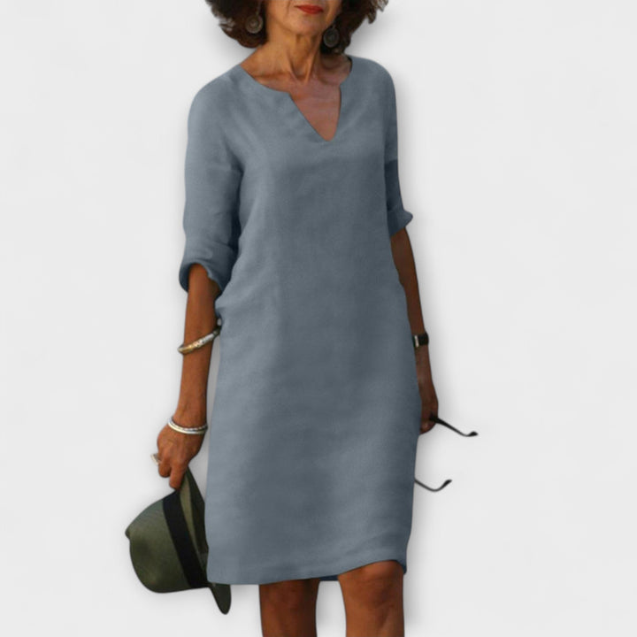 Waltraud | Stilvolles Sommerkleid mit V-Ausschnitt