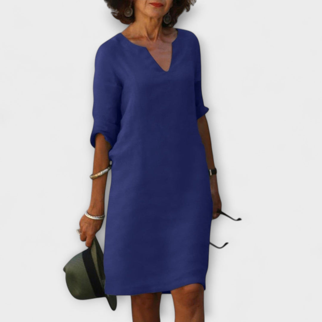 Waltraud | Stilvolles Sommerkleid mit V-Ausschnitt