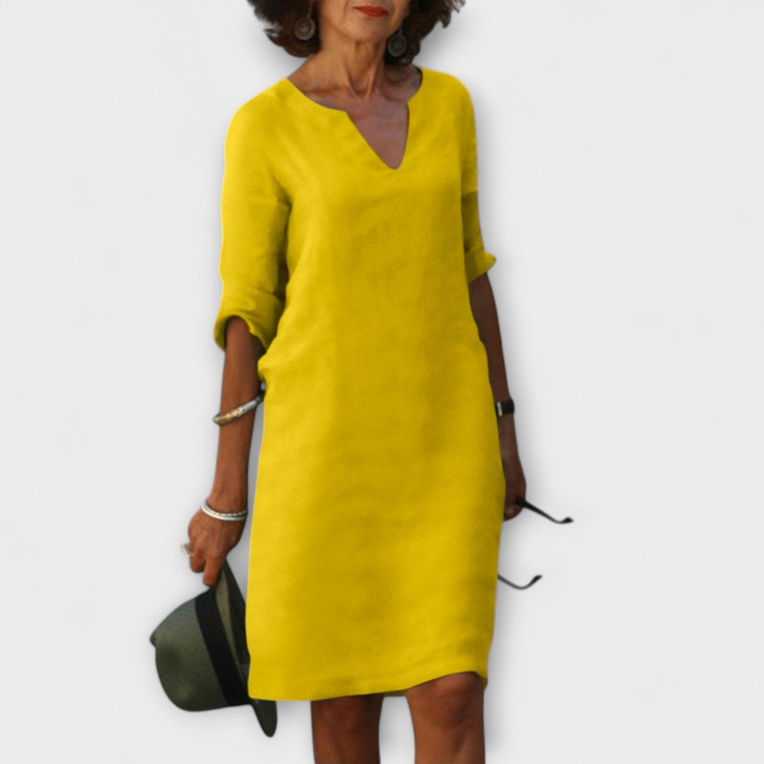 Waltraud | Stilvolles Sommerkleid mit V-Ausschnitt