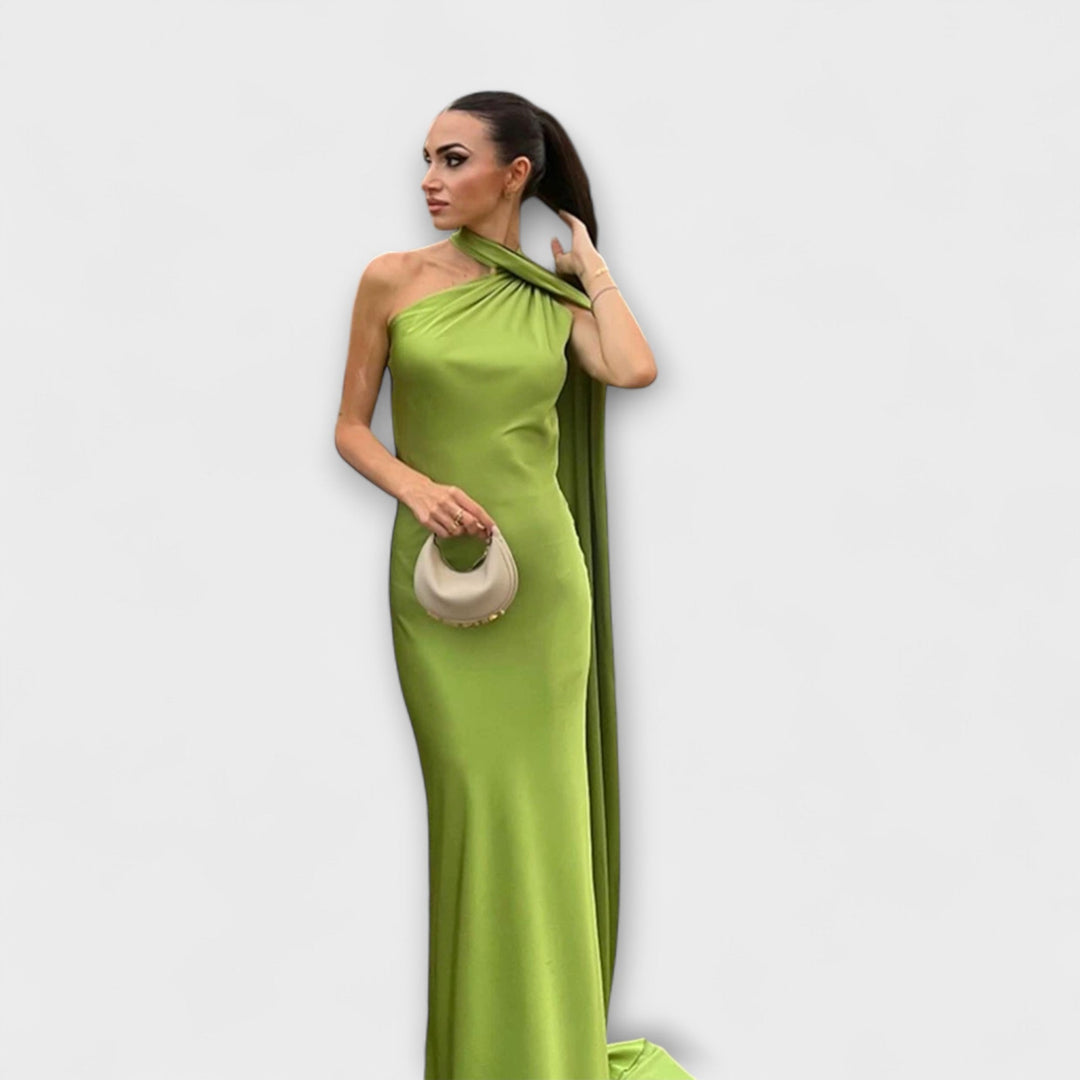 Saskia | Schickes schulterfrei Neckholder-Maxikleid