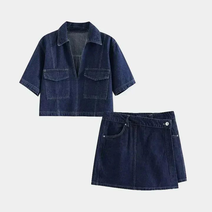 Dorothea | Jeans-Set mit V-Ausschnitt