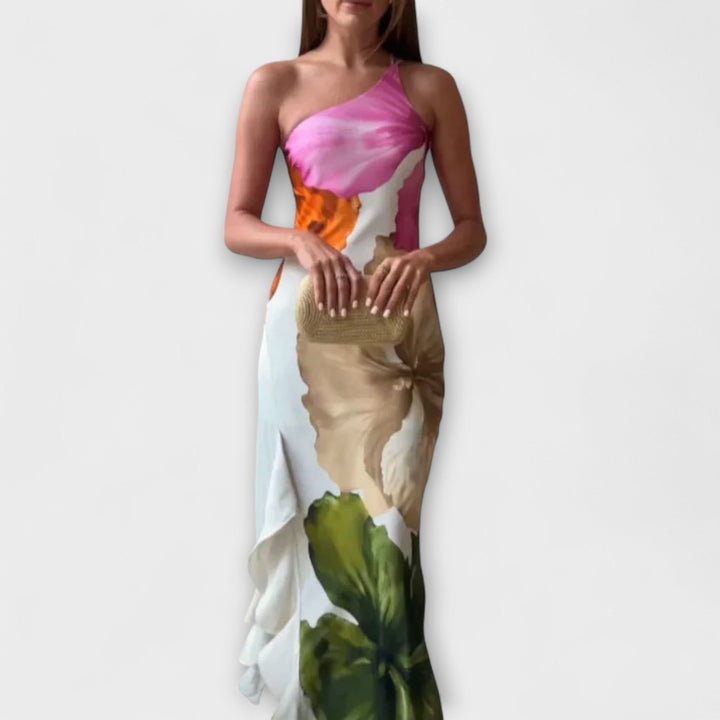 Nora | Elegantes Patchwork Maxikleid