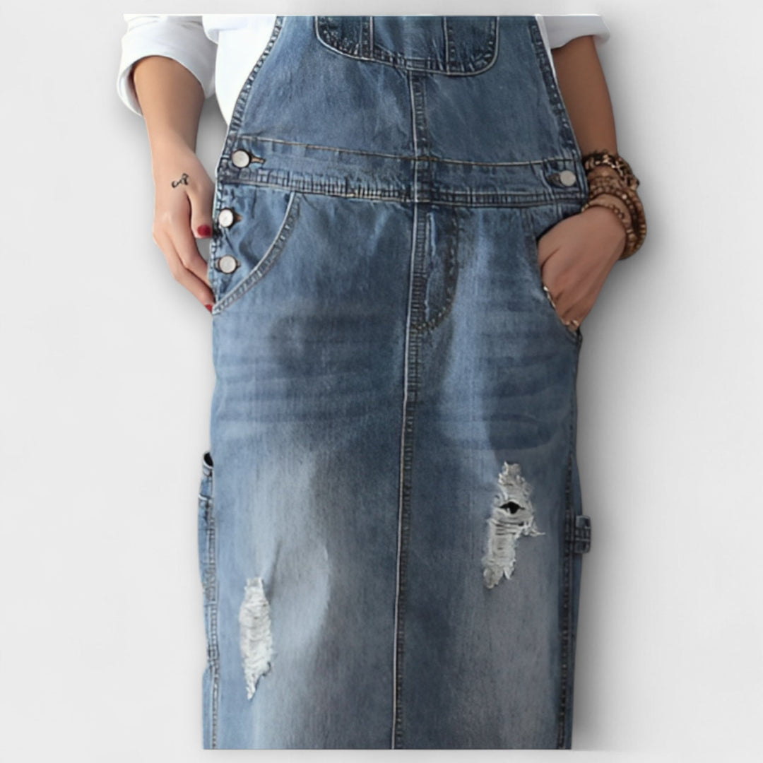 Alina | Maxikleid im Jeans-Stil