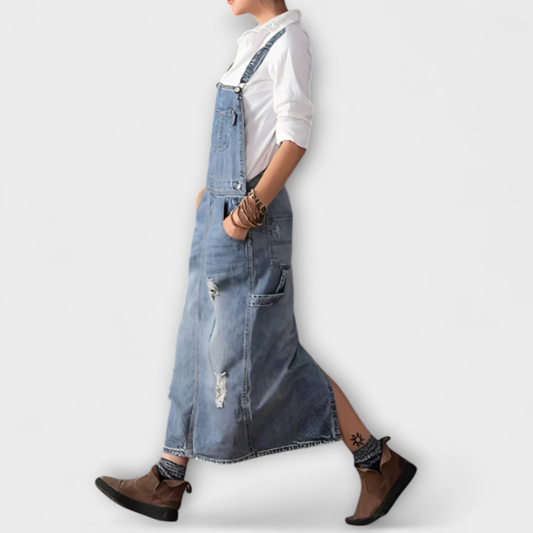 Alina | Maxikleid im Jeans-Stil