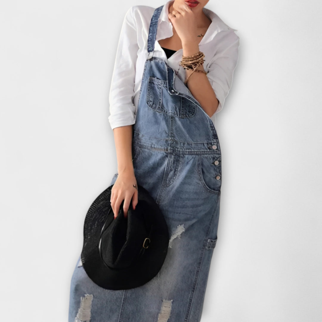 Alina | Maxikleid im Jeans-Stil