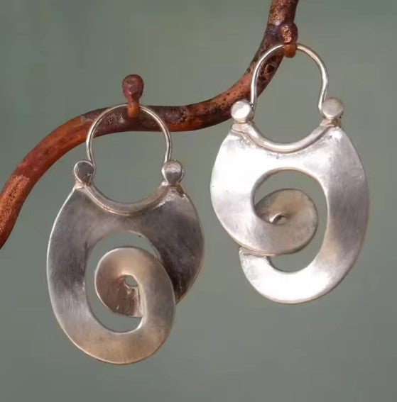 Beate | Vintage Silber Ohrringe mit Spirale