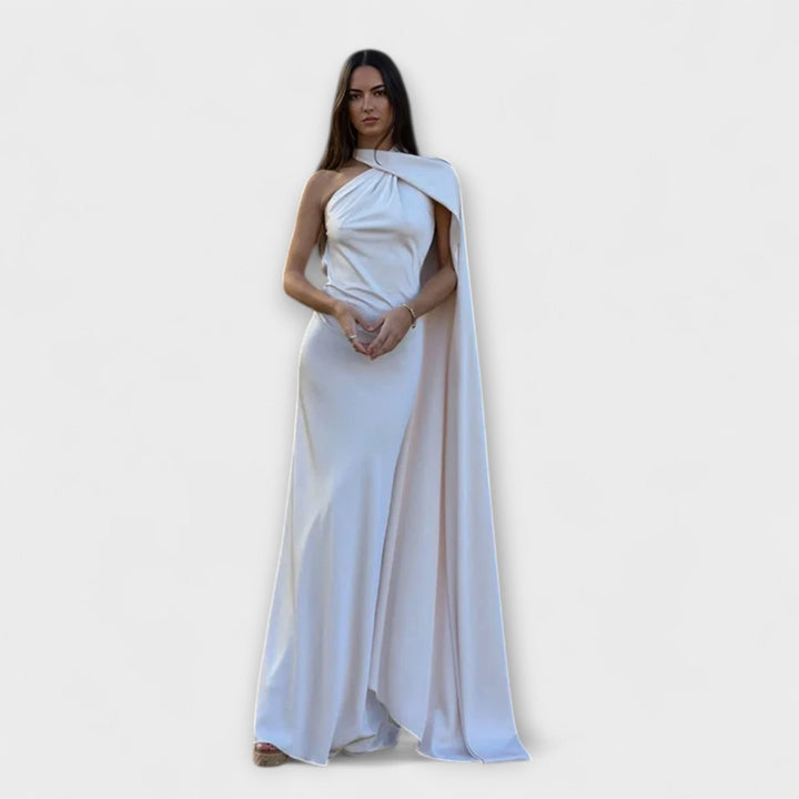 Saskia | Schickes schulterfrei Neckholder-Maxikleid