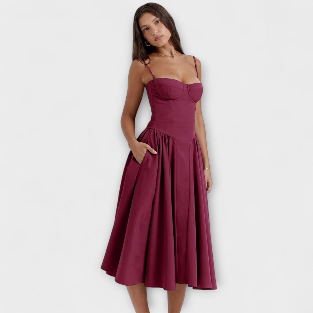 Caroline | Verfeinertes ärmelloses Korsettkleid