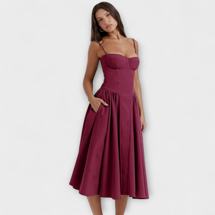 Caroline | Verfeinertes ärmelloses Korsettkleid