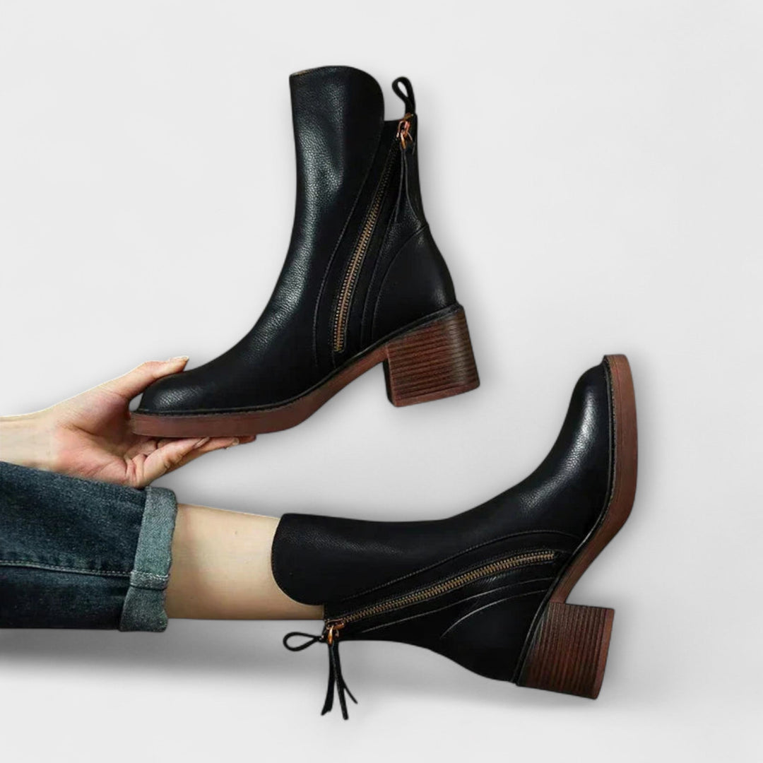 Lilli | Lederstiefel mit mittelhohem Absatz