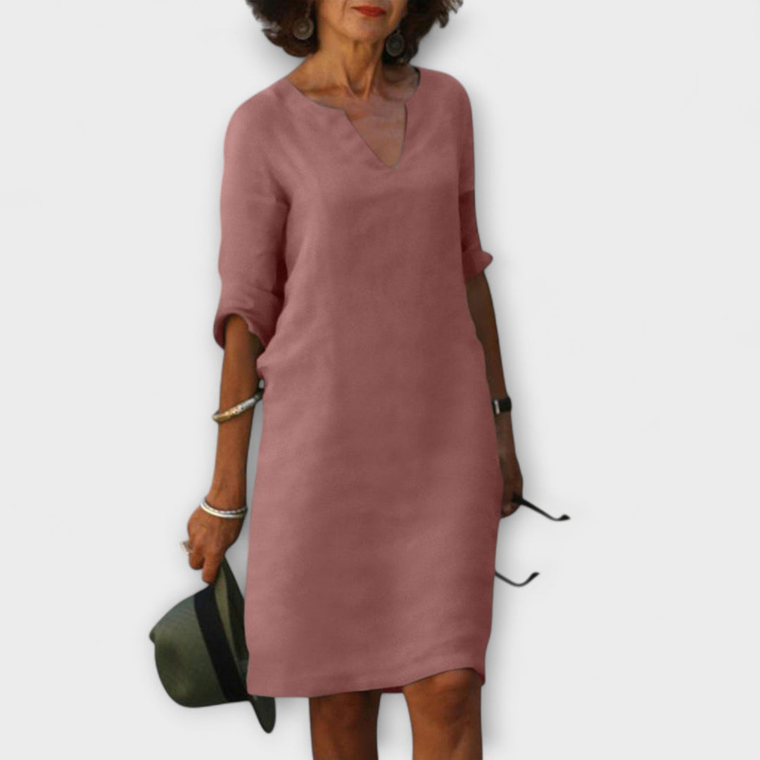 Waltraud | Stilvolles Sommerkleid mit V-Ausschnitt