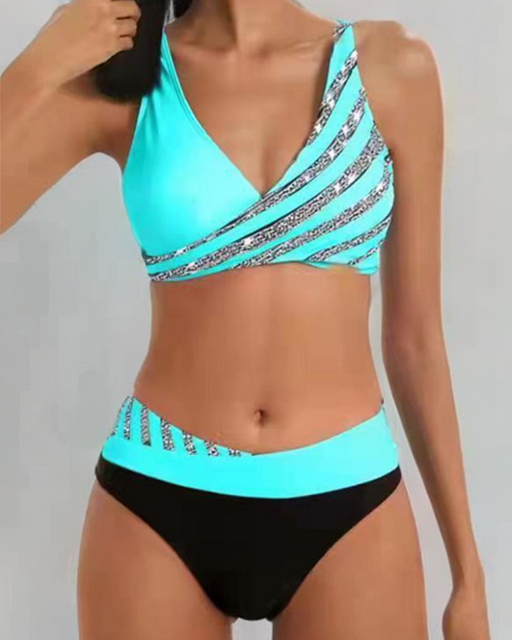 Maria | Bedruckter Bikini in warmen Farbtönen