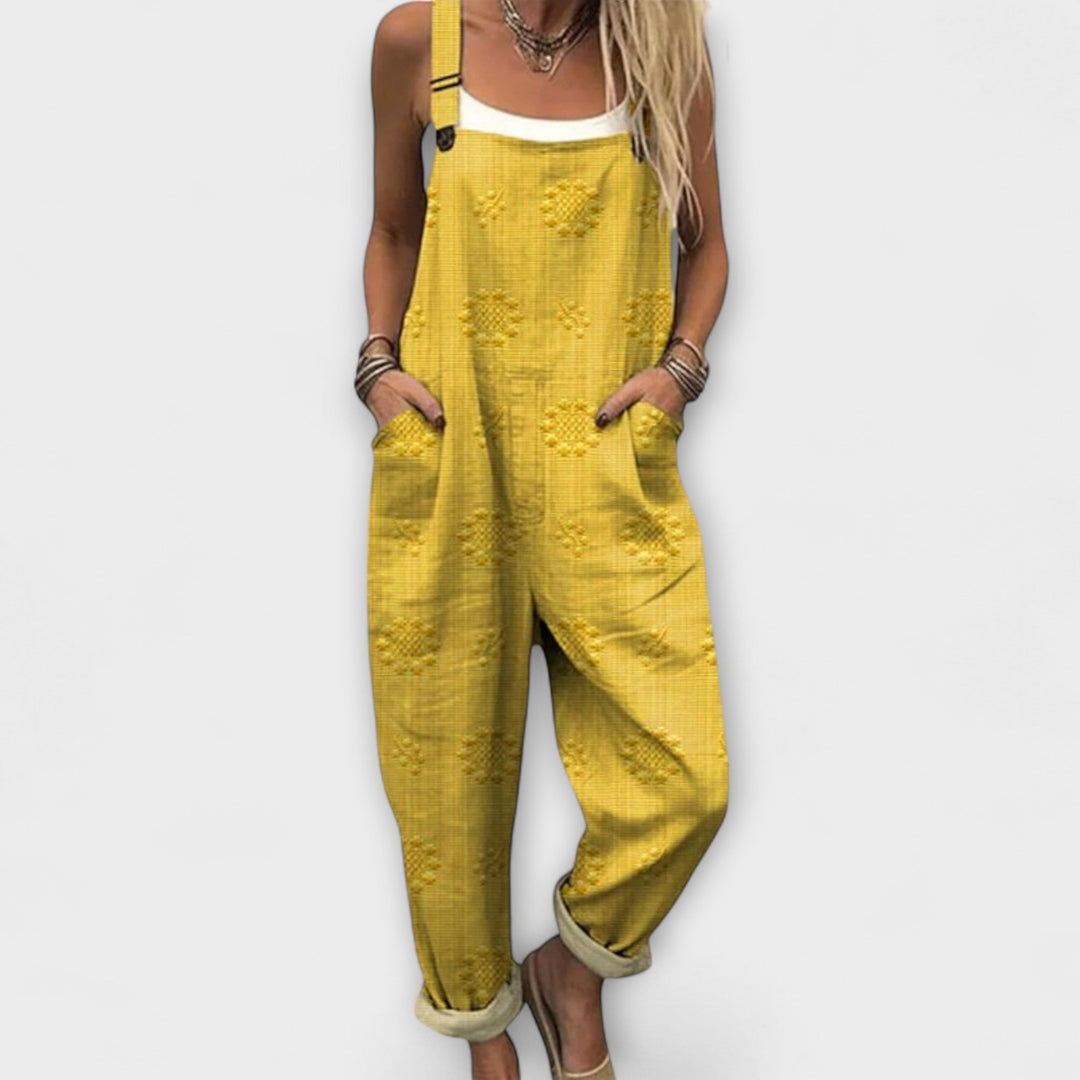 Florentine | Blumenmuster Latzhose mit Punkten