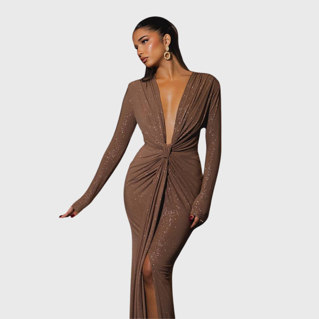 Victoria | Maxikleid mit tiefem V-Ausschnitt