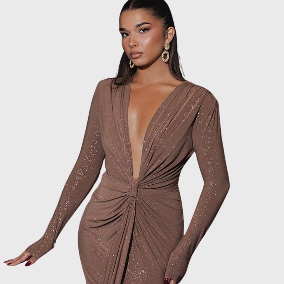 Victoria | Maxikleid mit tiefem V-Ausschnitt