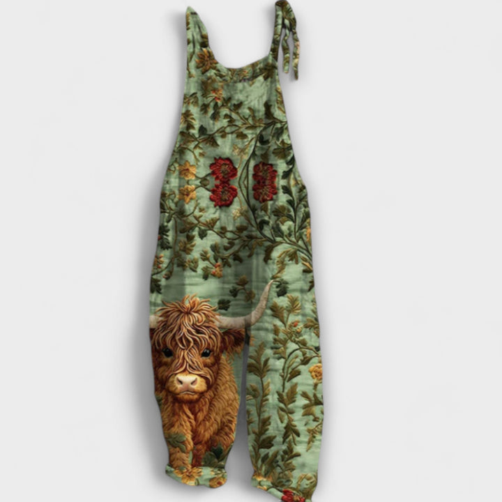 Cornelia | Vintage Overall mit Blumenstickerei