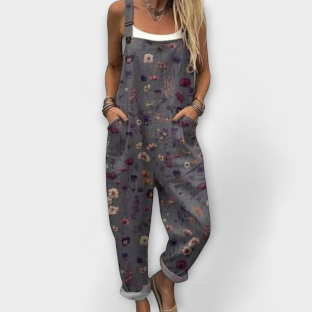 Sophia | Latzhose mit Nachtblüten-Druck