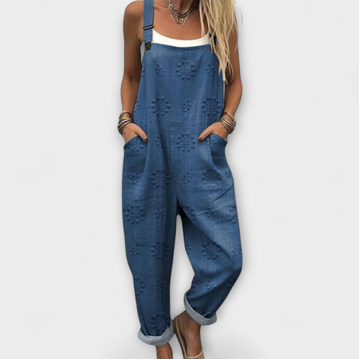Florentine | Blumenmuster Latzhose mit Punkten