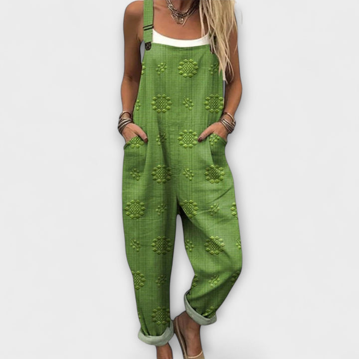 Florentine | Blumenmuster Latzhose mit Punkten