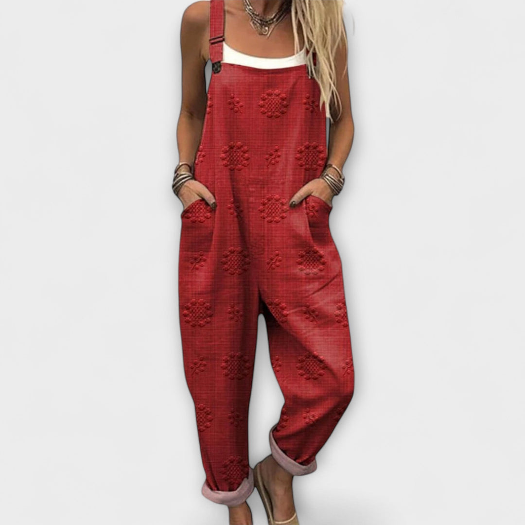 Florentine | Blumenmuster Latzhose mit Punkten