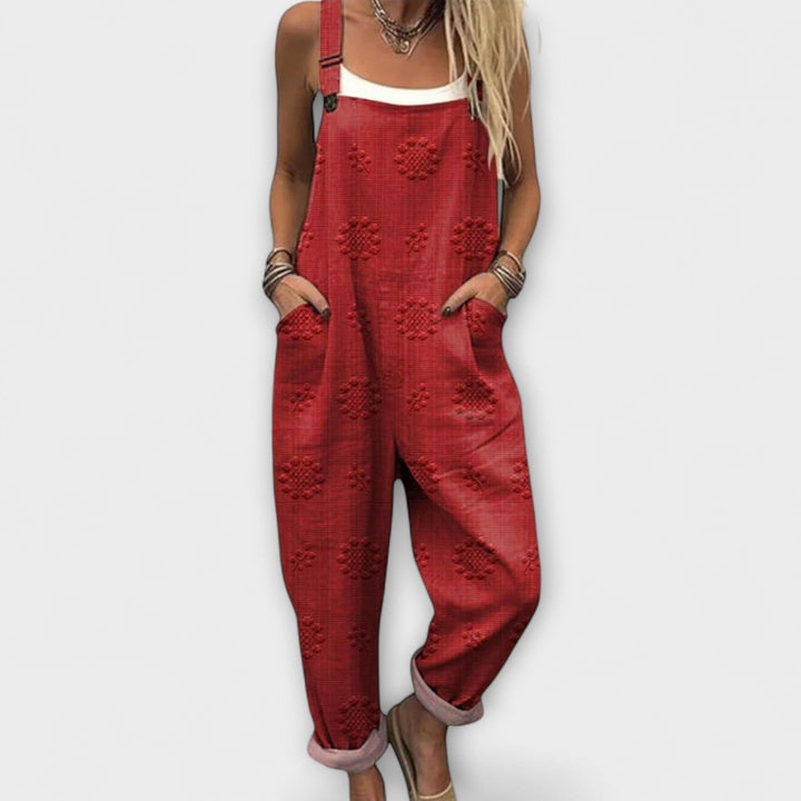 Florentine | Blumenmuster Latzhose mit Punkten