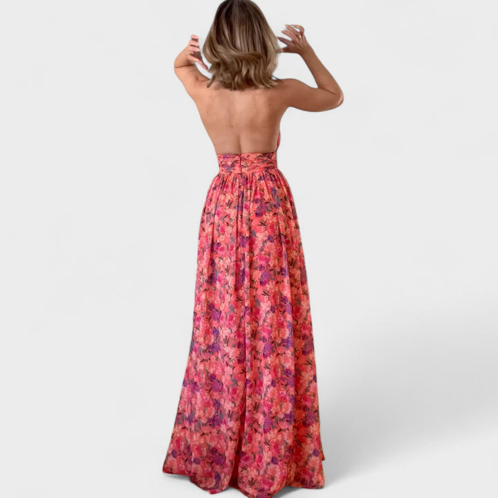 Sophia | Langes Kleid mit Cut-Outs