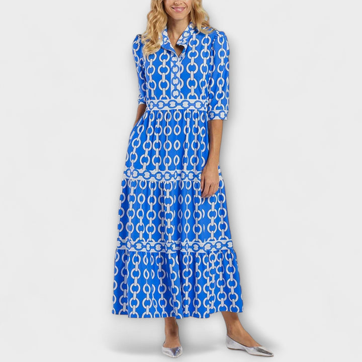 Eva | Midi-Kleid mit Kettenmuster