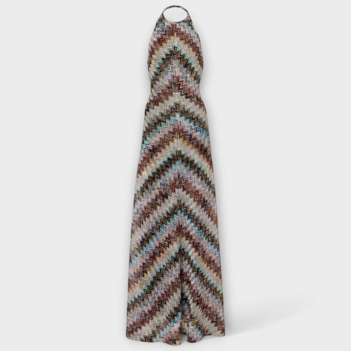 Rebecca | Jodie Strick Kleid mit buntem Fischgrätenmuster