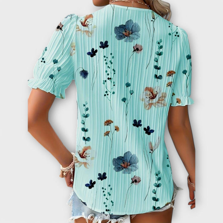 Louisa | Modische Bluse mit spitzem Ausschnitt